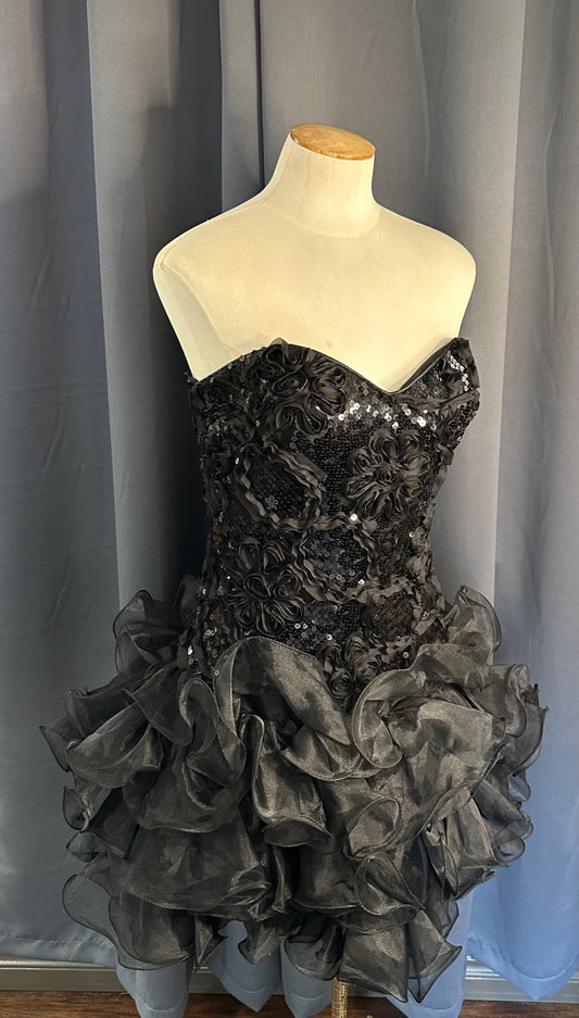 Black Ruffled formal Dress